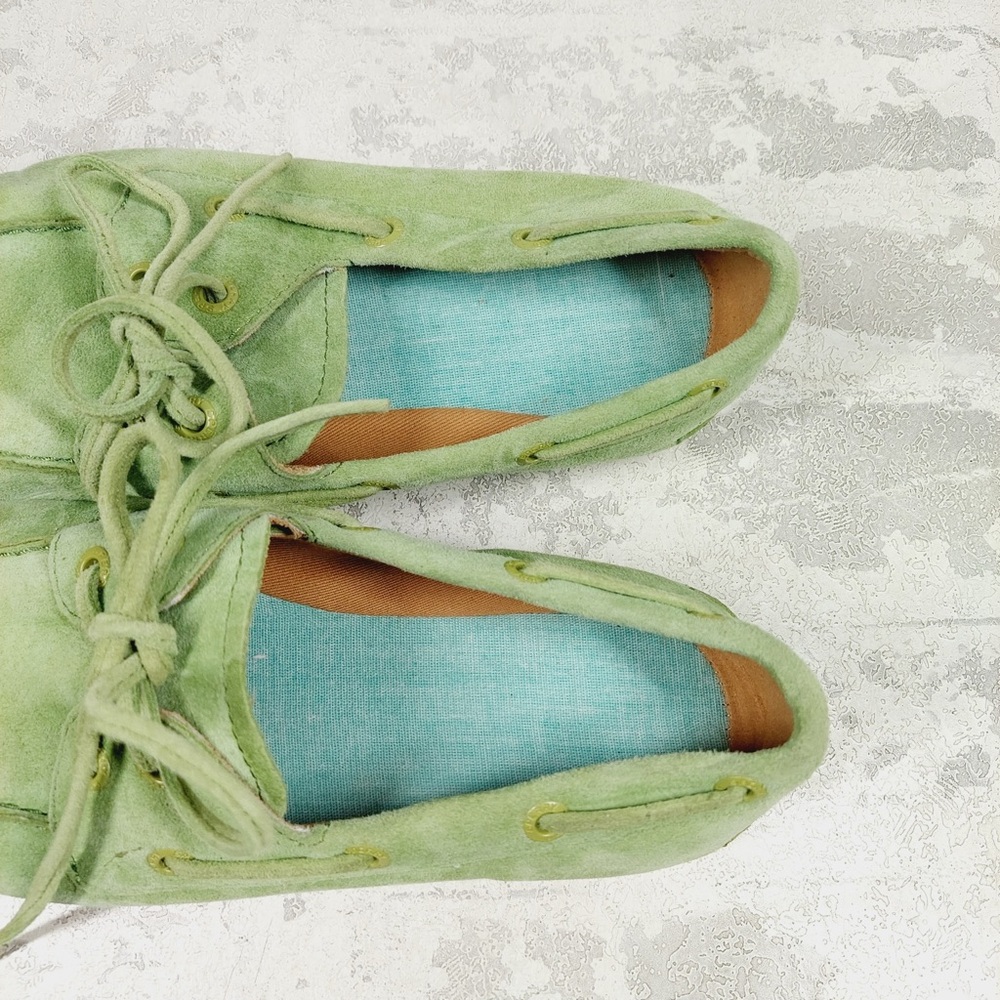 NEW Sperry Slimboat LTT Sneakers Women 5.5 Green Suede Preppy Coastal M554 - Picture 9 of 11